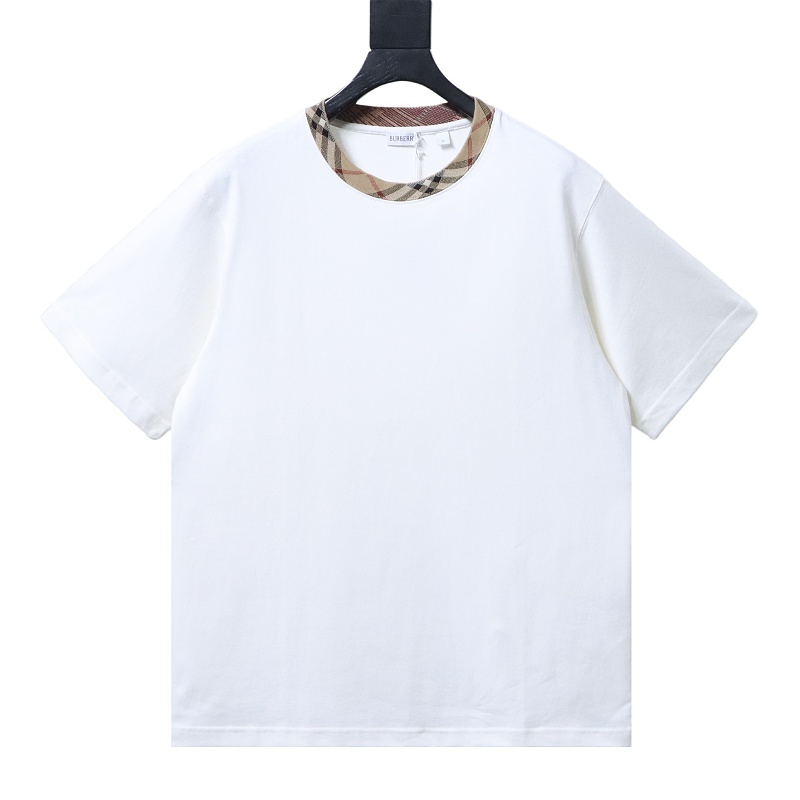 BURBERRY Collar Check Contrast Short Sleeve T-Shirt Style 2