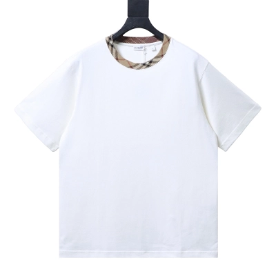 BURBERRY Collar Check Contrast Short Sleeve T-Shirt Style 2 01