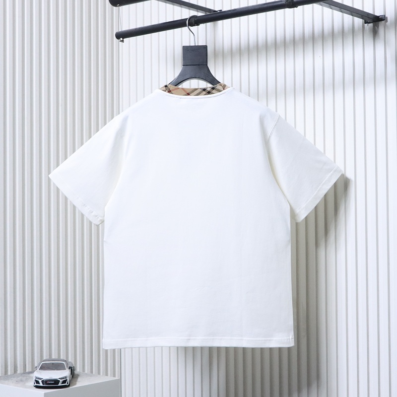 BURBERRY Collar Check Contrast Short Sleeve T-Shirt Style 2