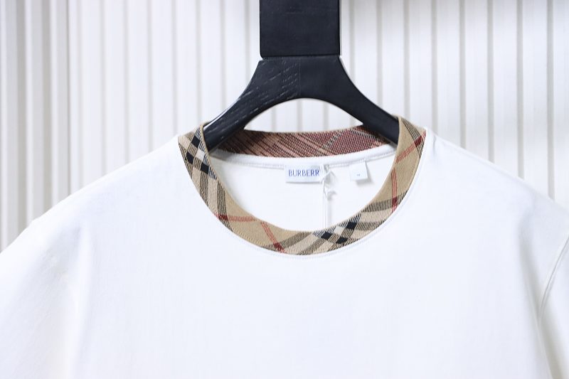 BURBERRY Collar Check Contrast Short Sleeve T-Shirt Style 2