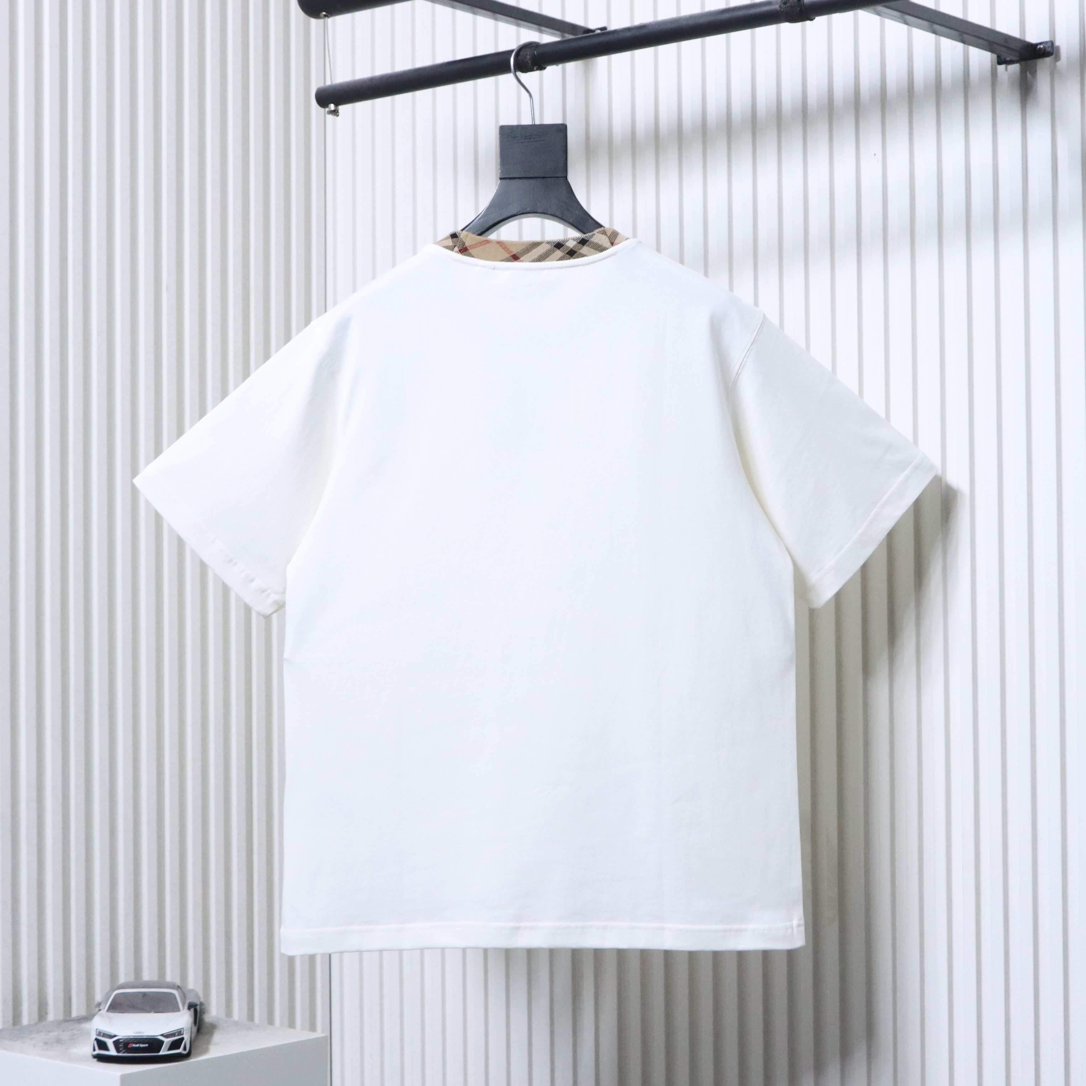 BURBERRY Collar Check Contrast Short Sleeve T-Shirt Style 2