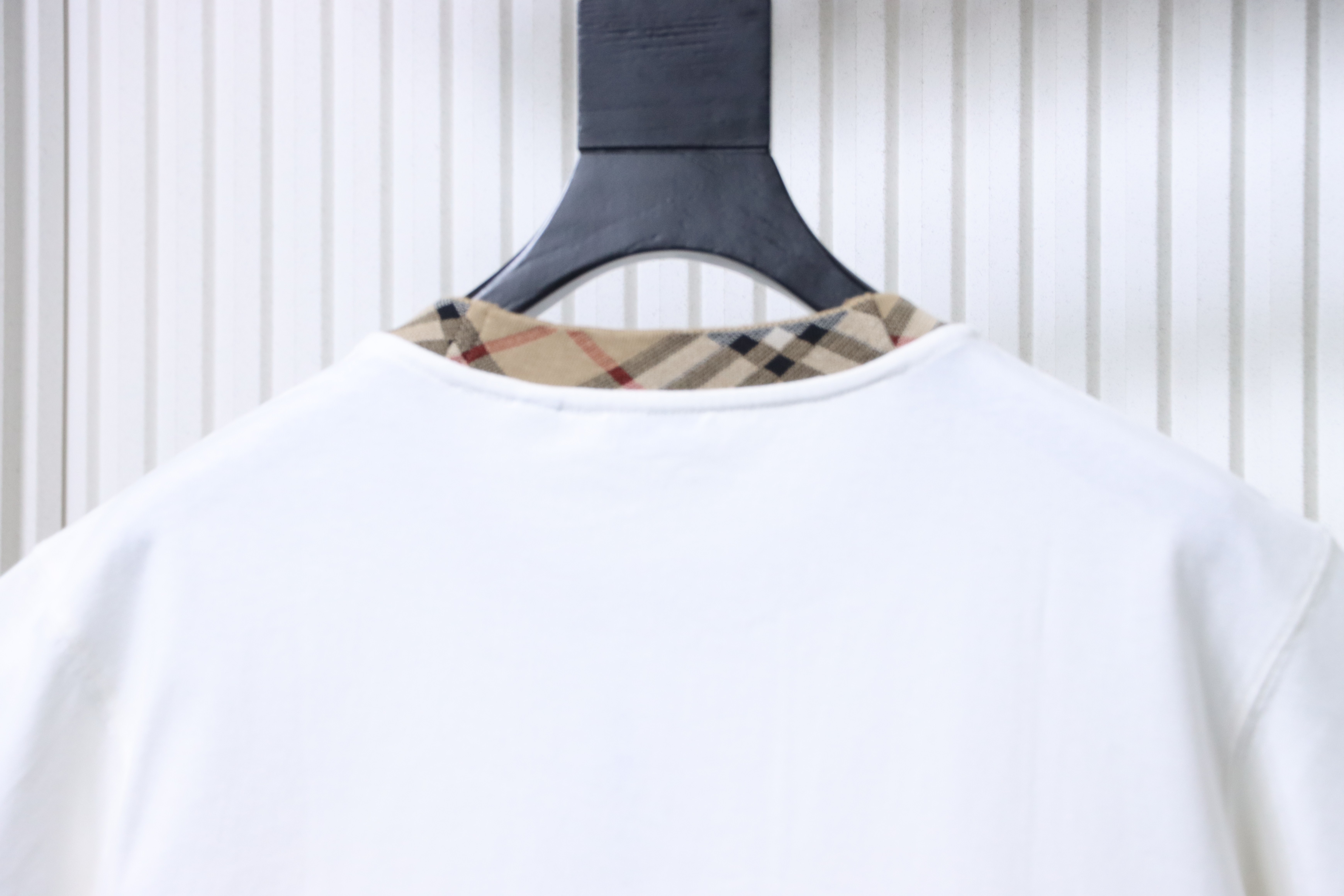 BURBERRY Collar Check Contrast Short Sleeve T-Shirt Style 2