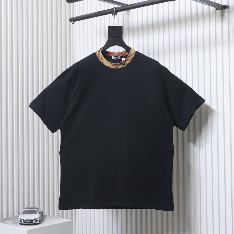 BURBERRY Collar Check Contrast Short Sleeve T-Shirt Style 3
