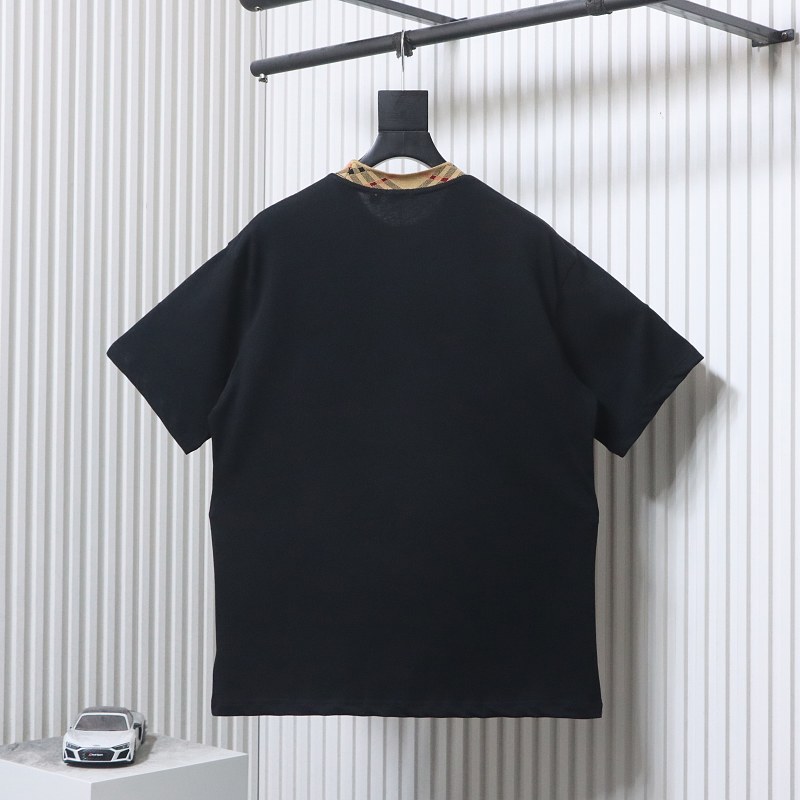 BURBERRY Collar Check Contrast Short Sleeve T-Shirt Style 3