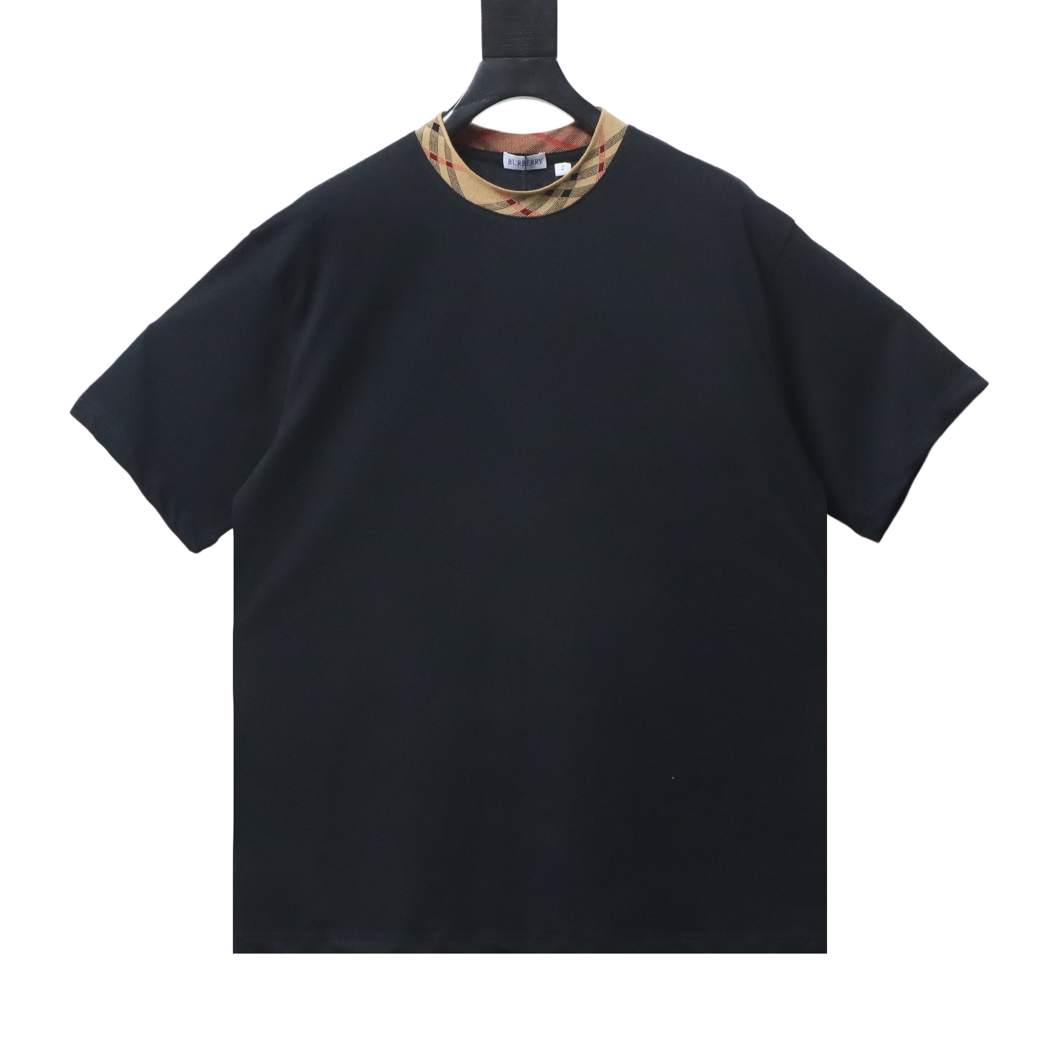 BURBERRY Collar Check Contrast Short Sleeve T-Shirt Style 3