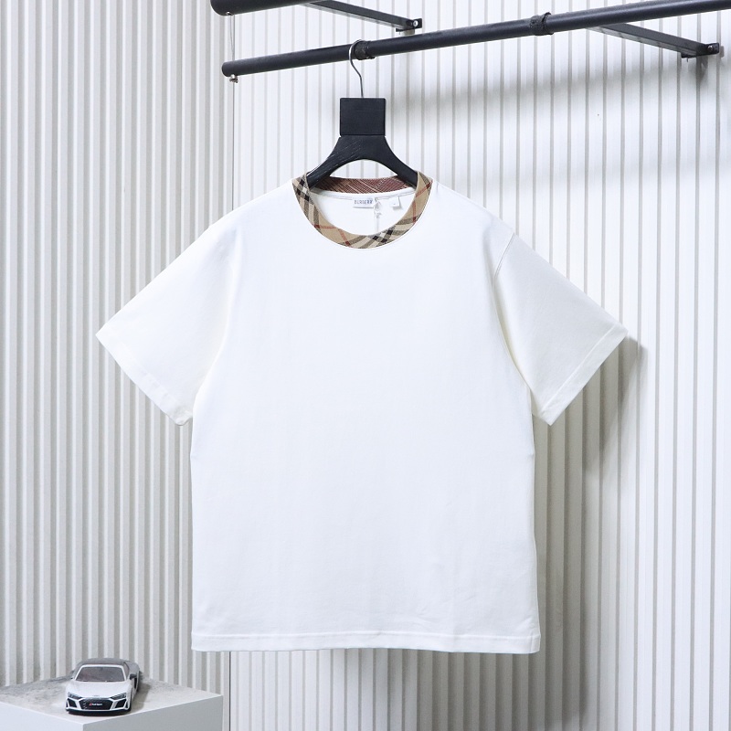 BURBERRY Collar Check Contrast Short Sleeve T-Shirt Style 4