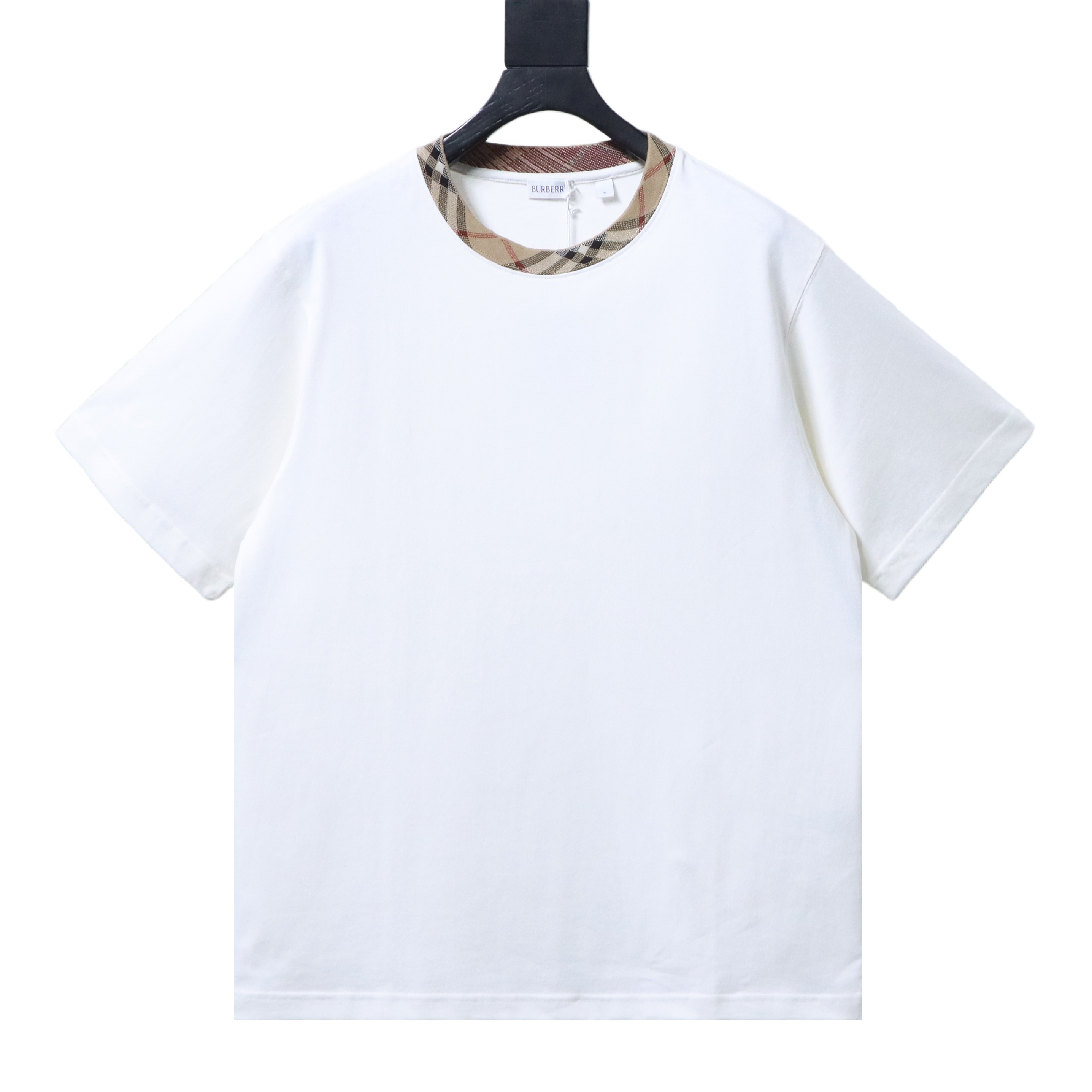 BURBERRY Collar Check Contrast Short Sleeve T-Shirt Style 4