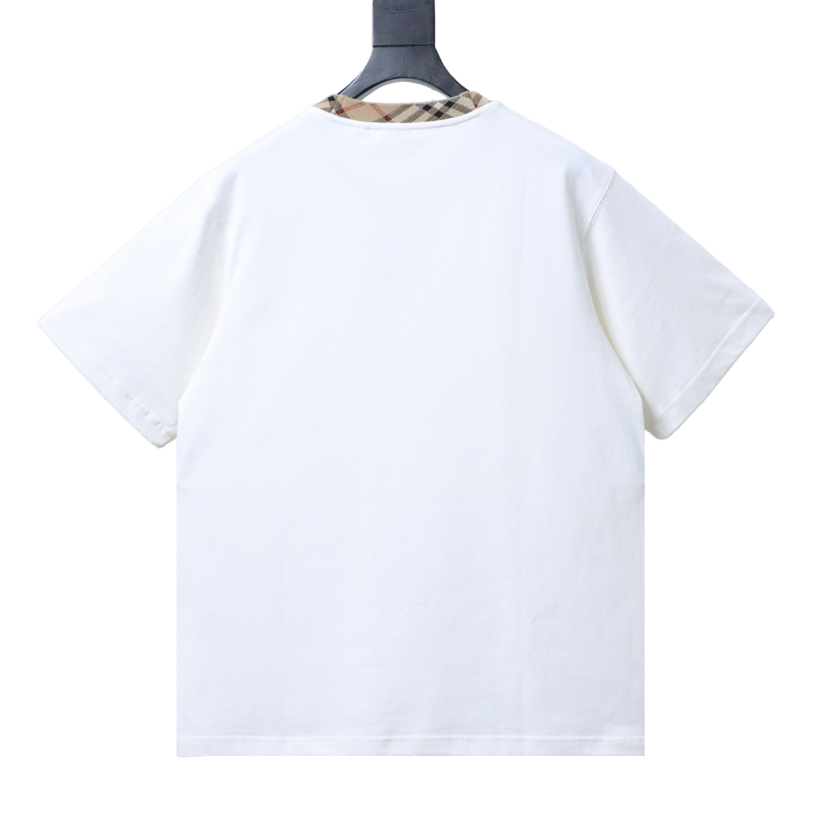 BURBERRY Collar Check Contrast Short Sleeve T-Shirt Style 4