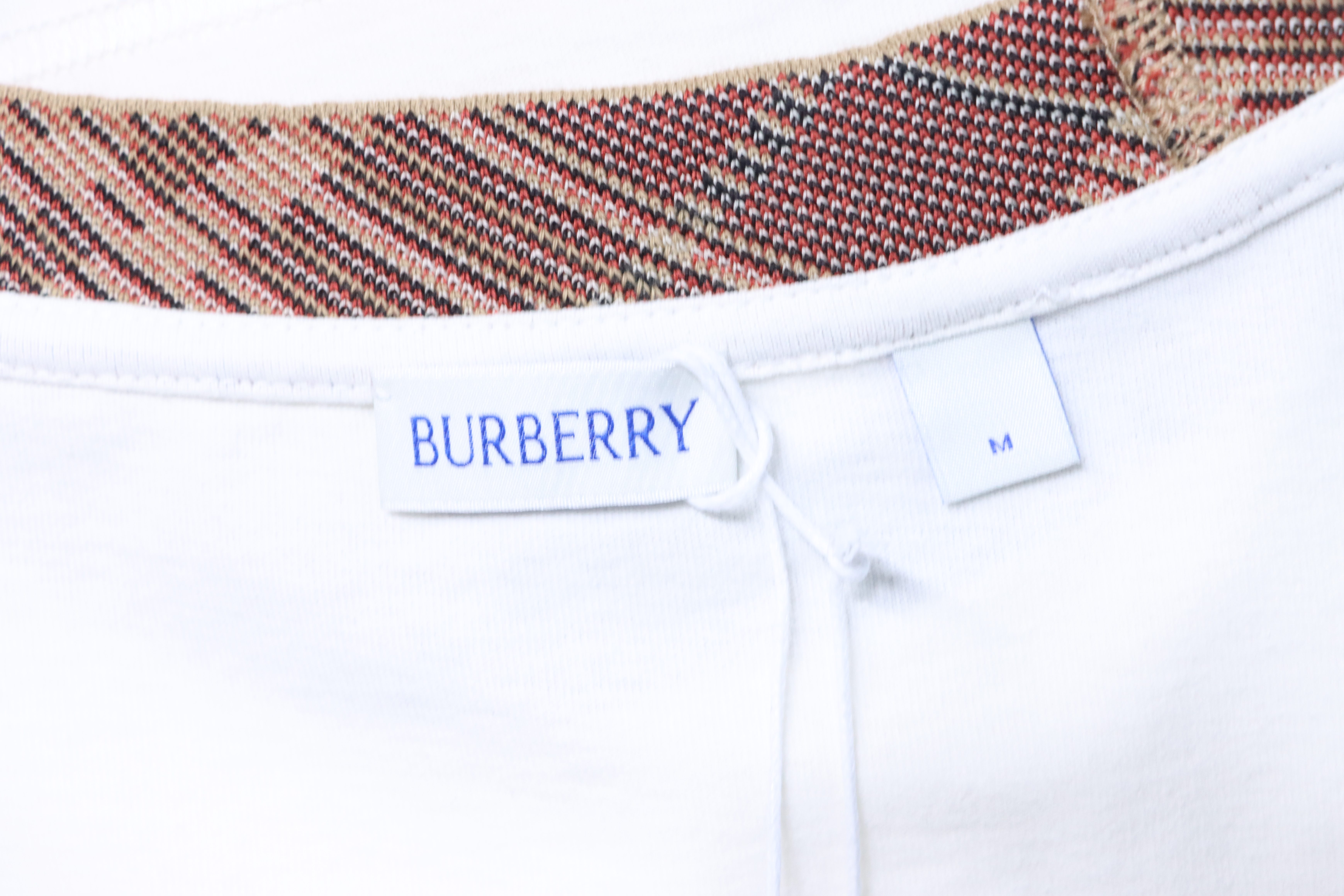 BURBERRY Collar Check Contrast Short Sleeve T-Shirt Style 4