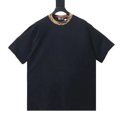 BURBERRY Collar Check Contrast Short Sleeve T-Shirt Style 5 01