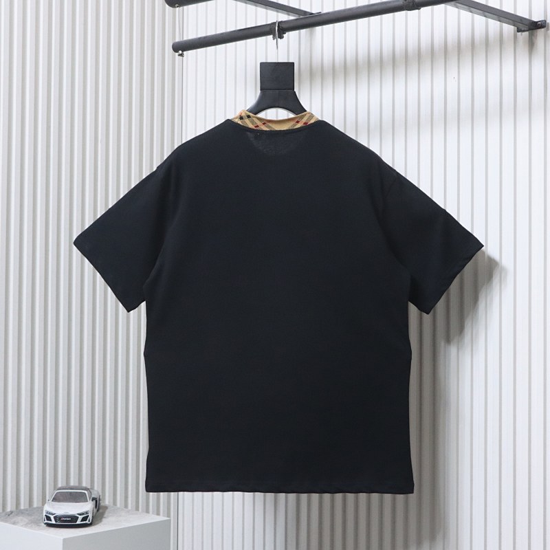 BURBERRY Collar Check Contrast Short Sleeve T-Shirt Style 5