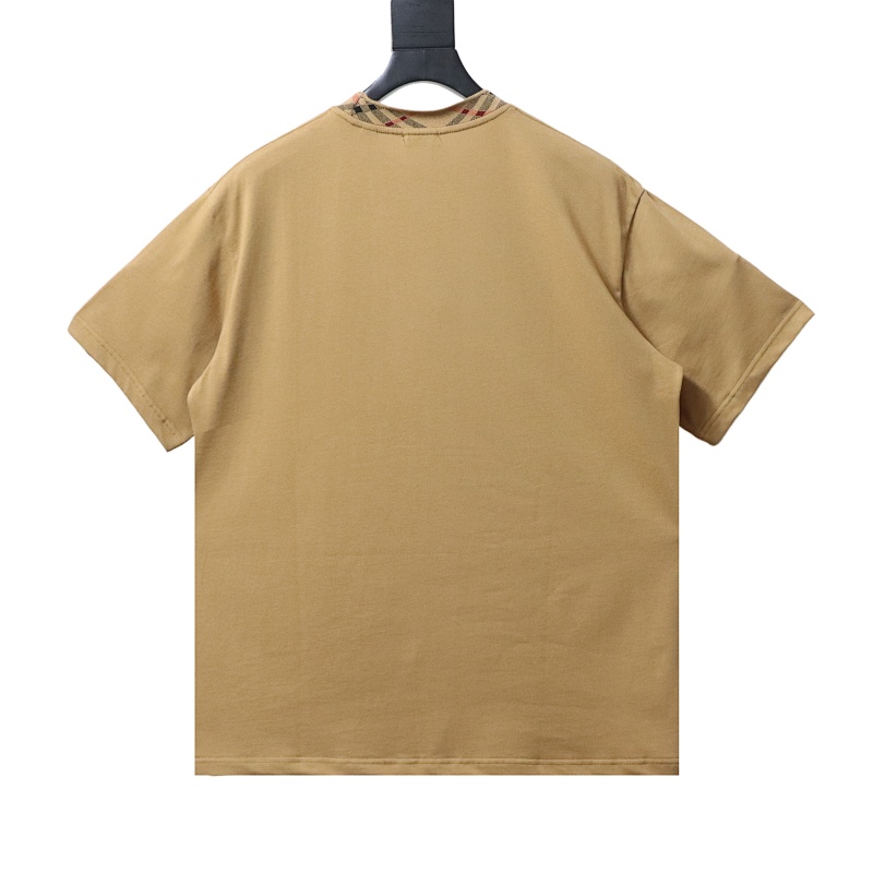 BURBERRY Collar Check Contrast Short Sleeve T-Shirt Style 6