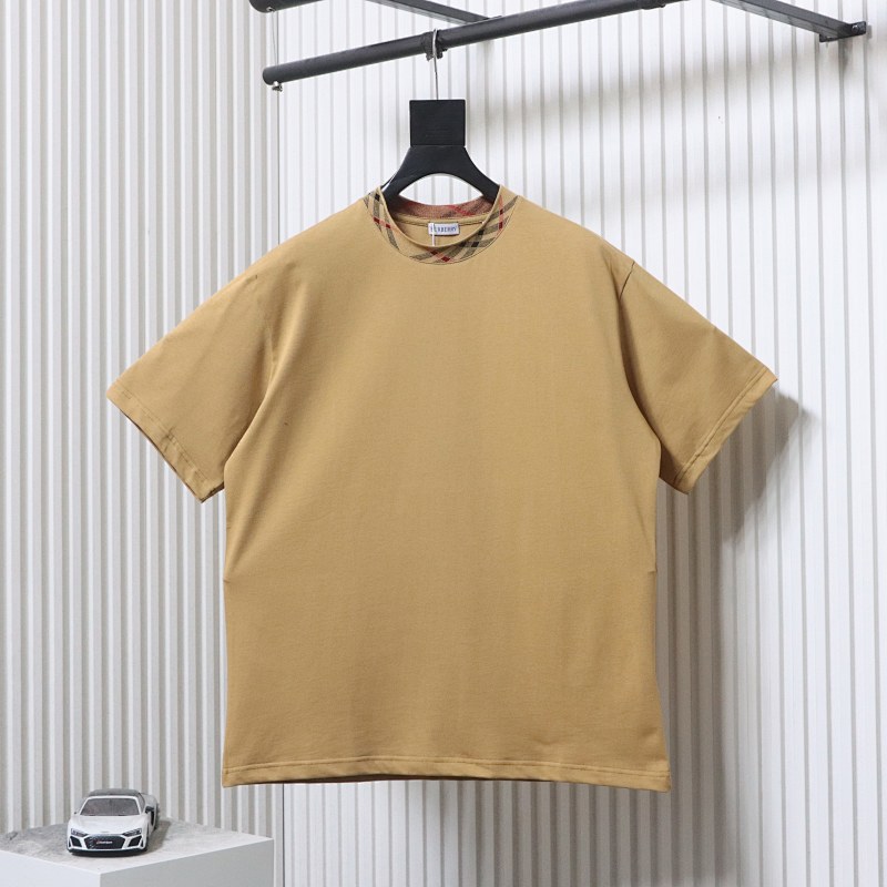 BURBERRY Collar Check Contrast Short Sleeve T-Shirt Style 6