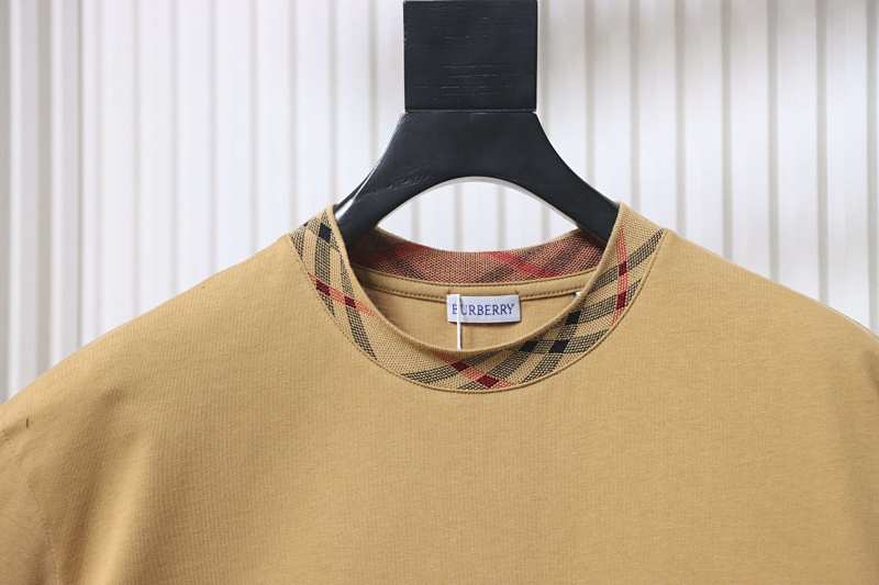 BURBERRY Collar Check Contrast Short Sleeve T-Shirt Style 6