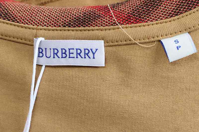 BURBERRY Collar Check Contrast Short Sleeve T-Shirt Style 6