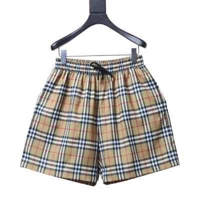 BURBERRY Drawstring Check Beach Casual Five-Point Beach Casual Five-Point Shorts 01