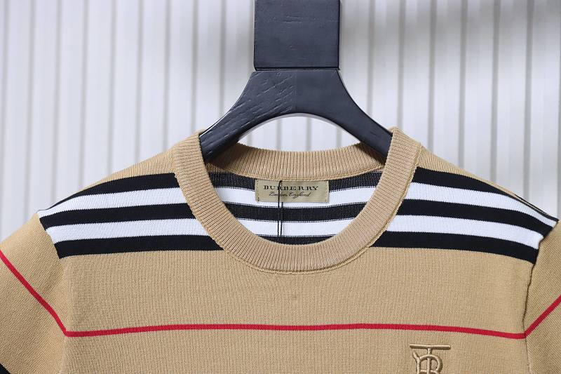 BURBERRY Embroidery Knit Short Sleeve T-Shirt