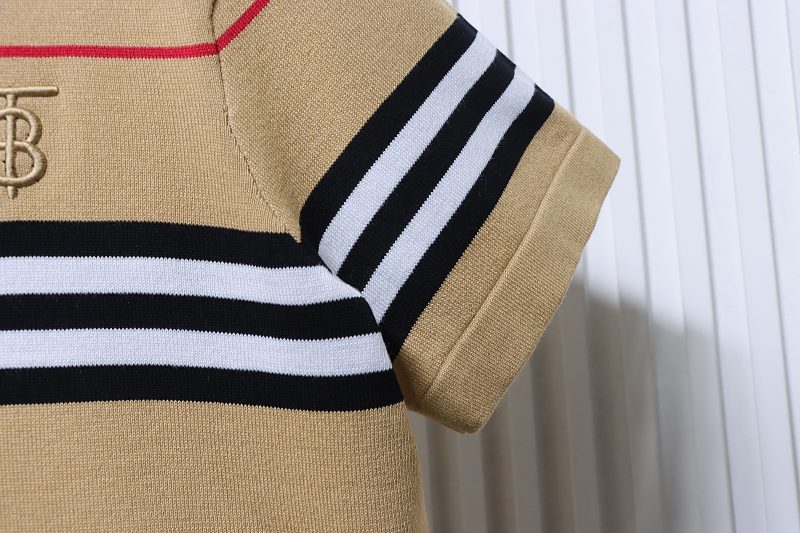 BURBERRY Embroidery Knit Short Sleeve T-Shirt