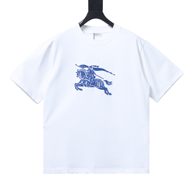 BURBERRY Equestrian Blue Short Sleeve T-Shirt Style 1