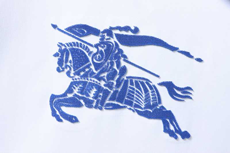 BURBERRY Equestrian Blue Short Sleeve T-Shirt Style 1