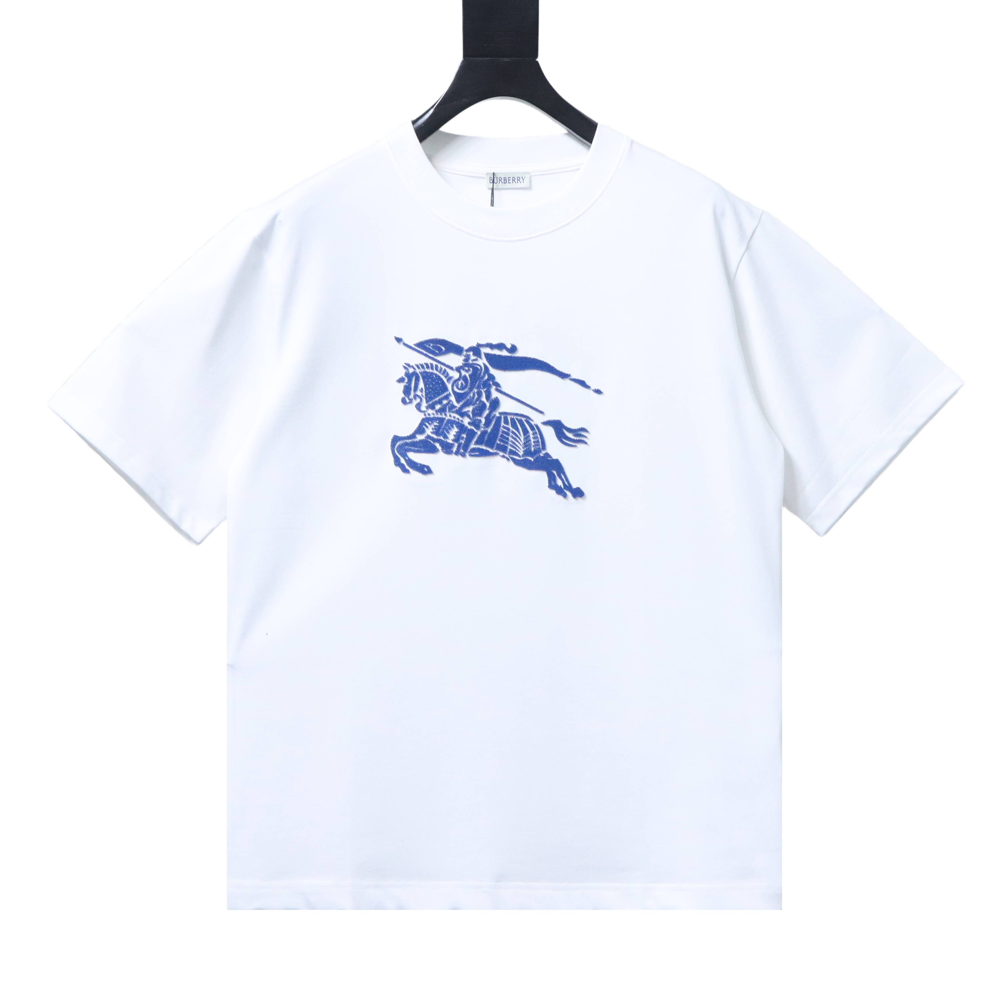 BURBERRY Equestrian Blue Short Sleeve T-Shirt Style 1