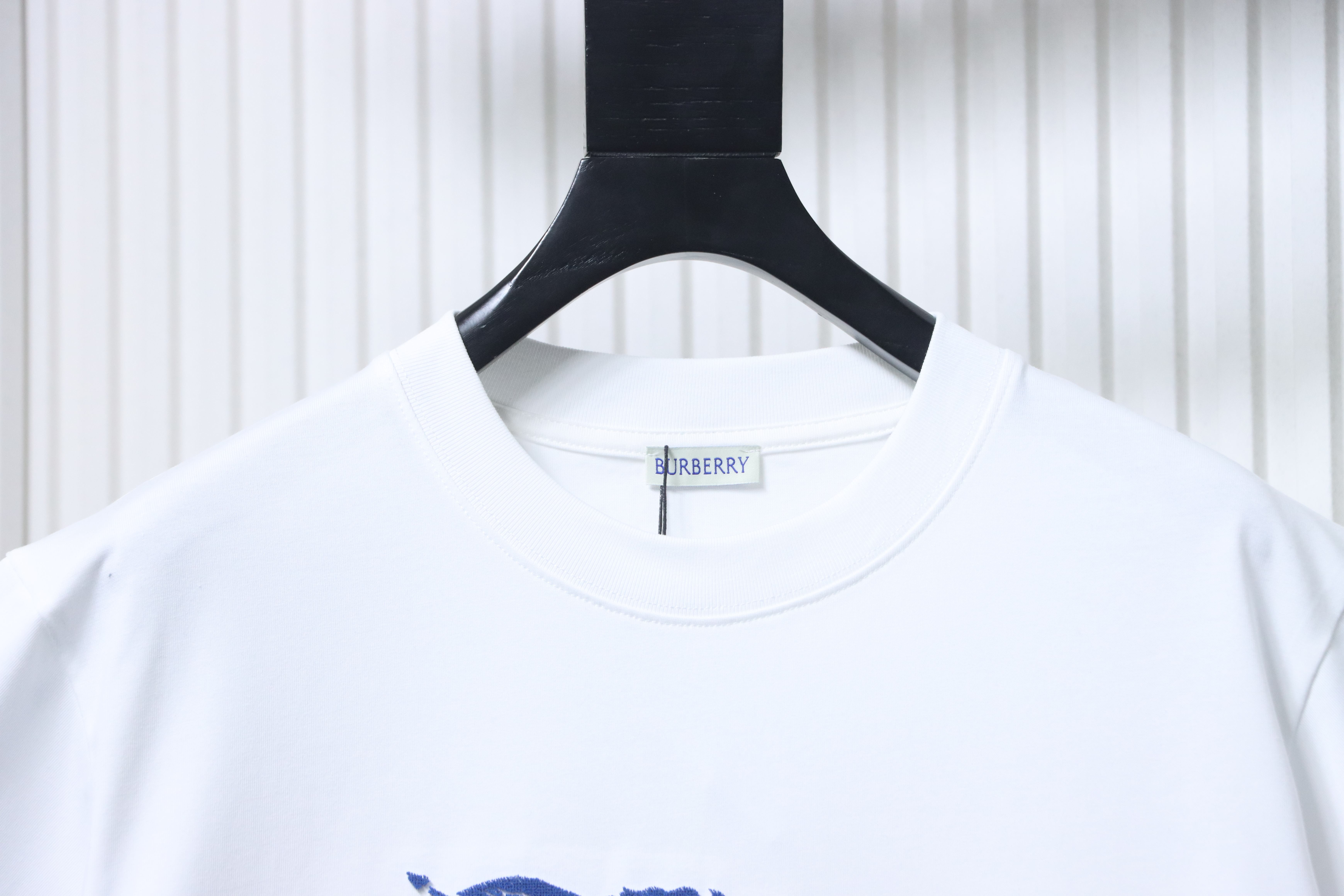 BURBERRY Equestrian Blue Short Sleeve T-Shirt Style 1
