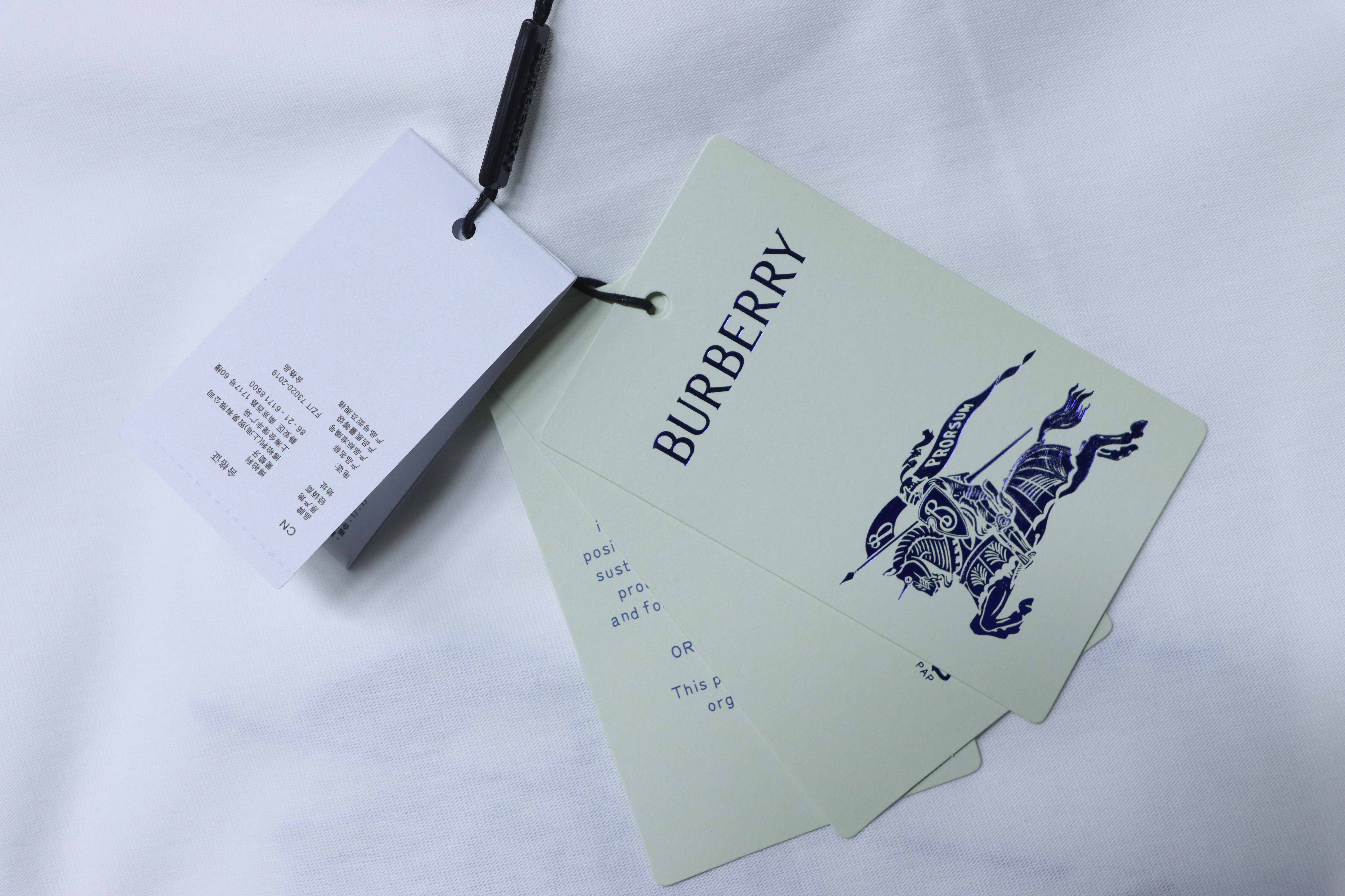 BURBERRY Equestrian Blue Short Sleeve T-Shirt Style 1