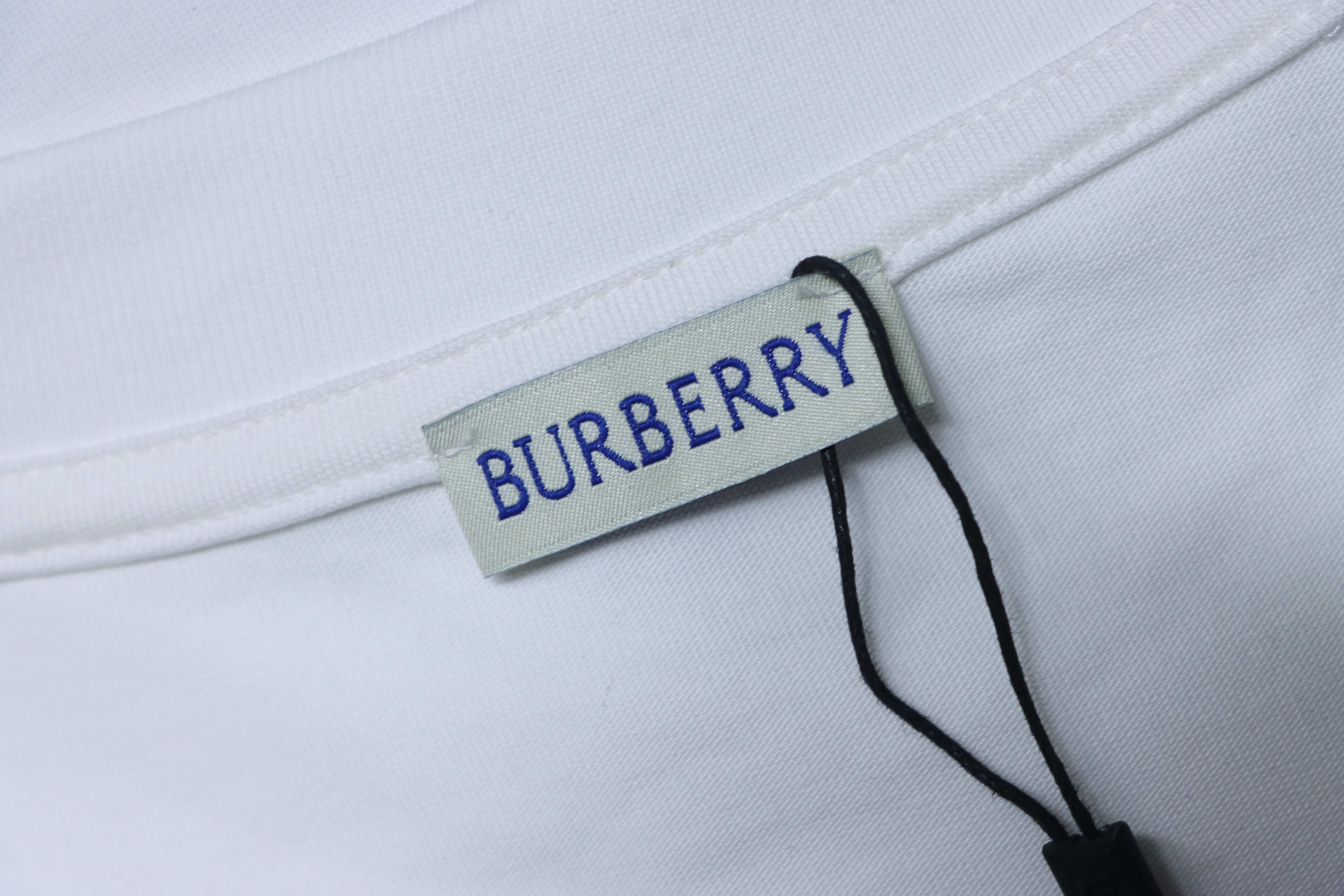BURBERRY Equestrian Blue Short Sleeve T-Shirt Style 1