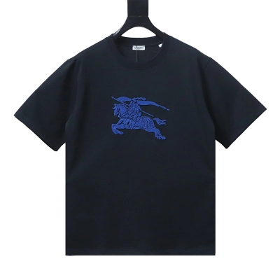 BURBERRY Equestrian Blue Short Sleeve T-Shirt Style 2 01
