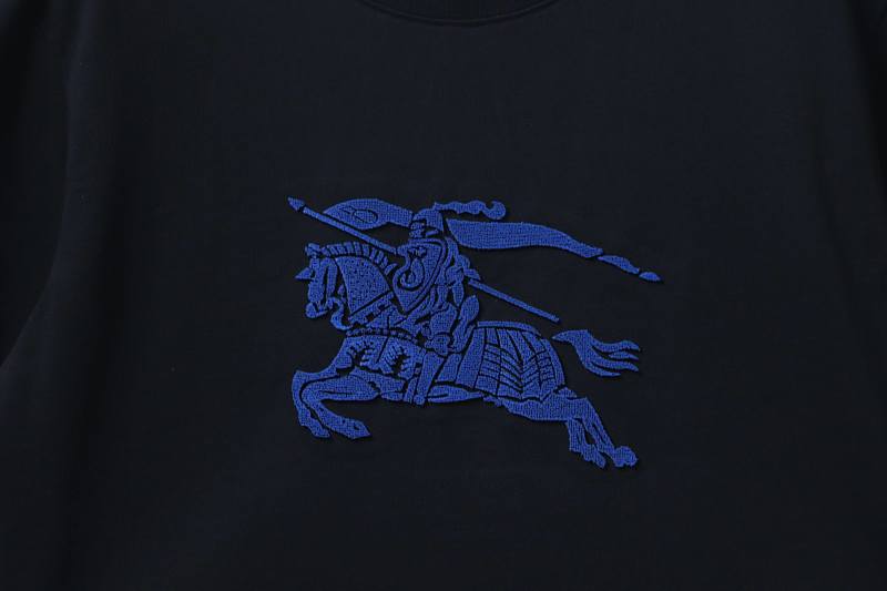 BURBERRY Equestrian Blue Short Sleeve T-Shirt Style 2