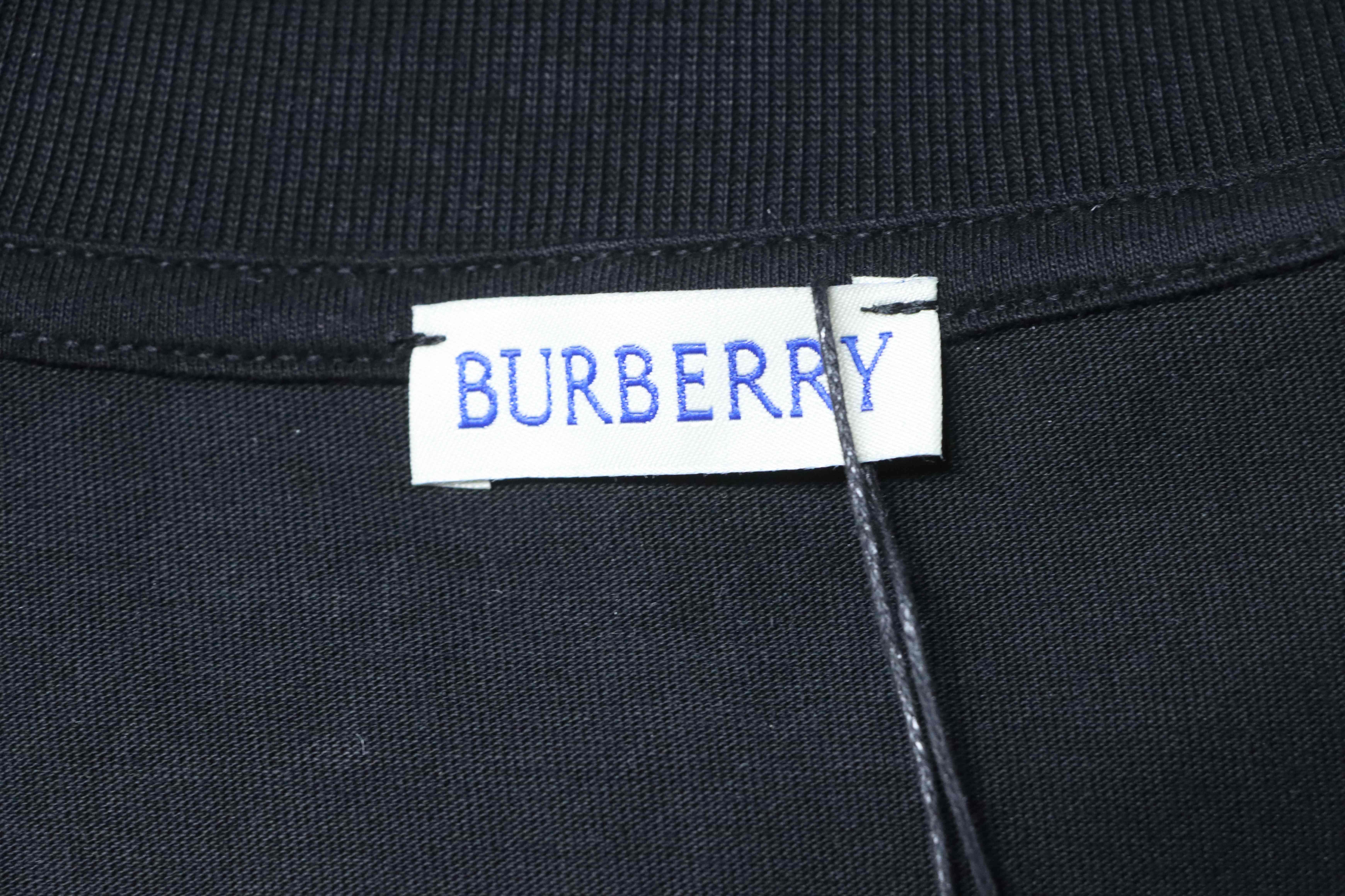 BURBERRY Equestrian Blue Short Sleeve T-Shirt Style 2