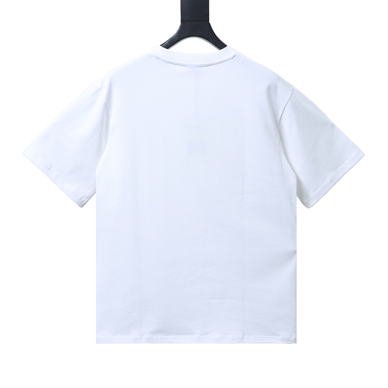 BURBERRY Equestrian Embroidery Blue Short Sleeve T-Shirt Style 1