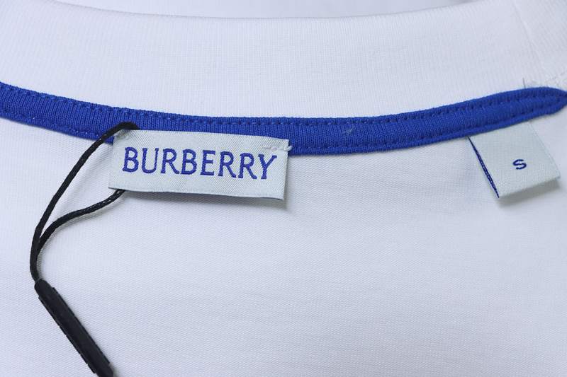 BURBERRY Equestrian Embroidery Blue Short Sleeve T-Shirt Style 1