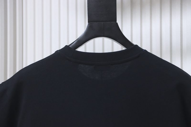 BURBERRY Equestrian Embroidery Blue Short Sleeve T-Shirt Style 2