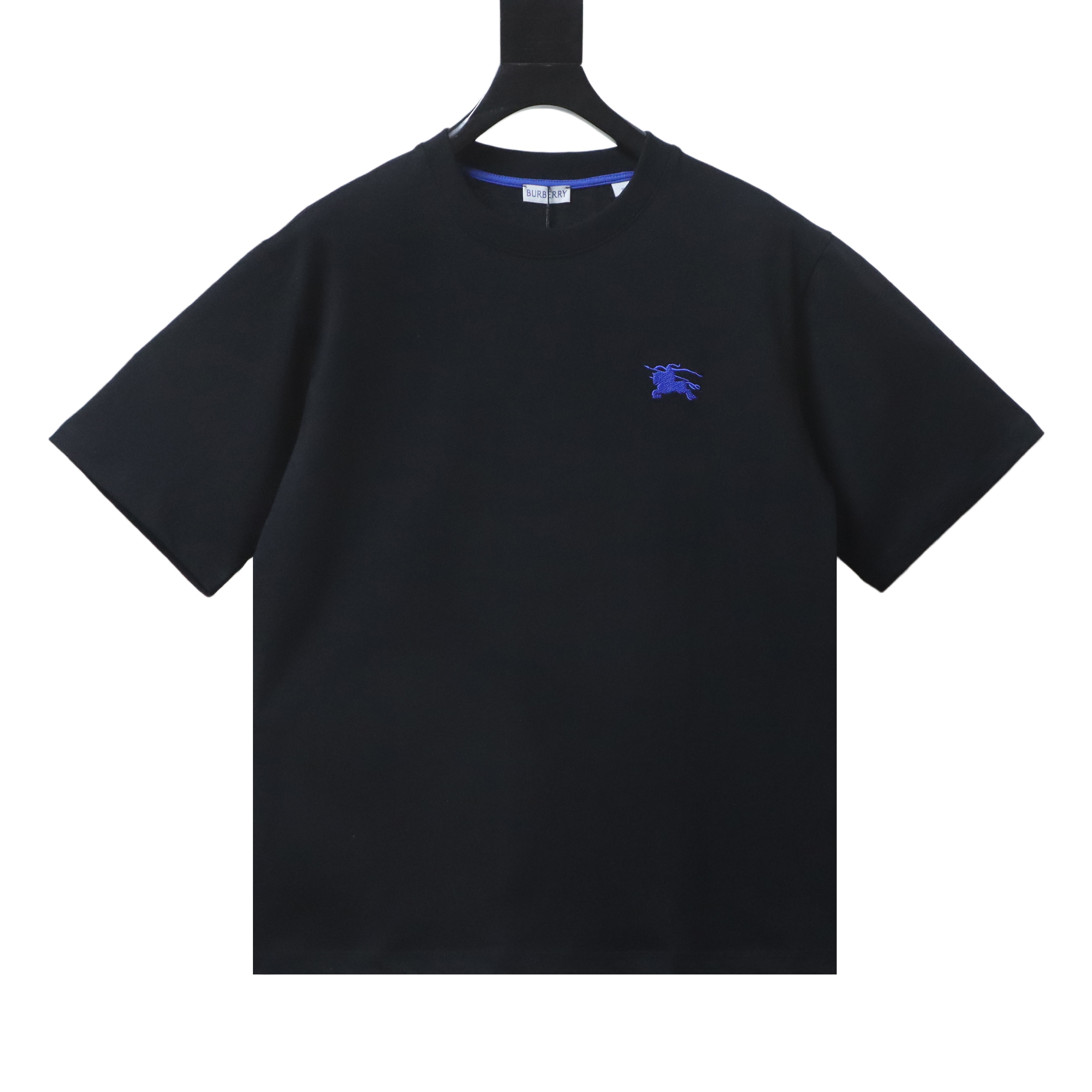 BURBERRY Equestrian Embroidery Blue Short Sleeve T-Shirt Style 2