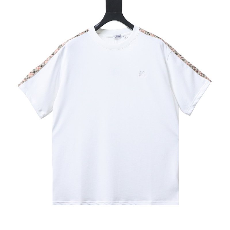 BURBERRY Equestrian Embroidery Check Short Sleeve T-Shirt Style 1