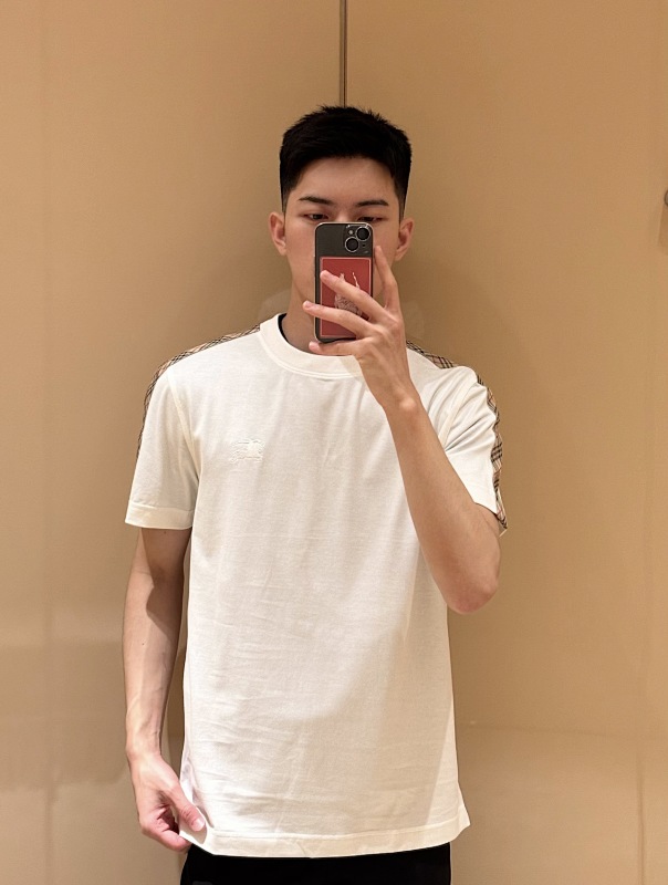 BURBERRY Equestrian Embroidery Check Short Sleeve T-Shirt Style 1