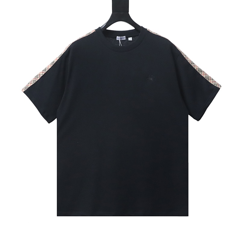 BURBERRY Equestrian Embroidery Check Short Sleeve T-Shirt Style 2