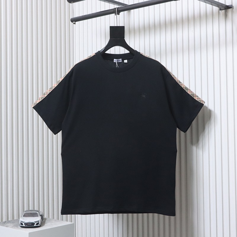 BURBERRY Equestrian Embroidery Check Short Sleeve T-Shirt Style 2