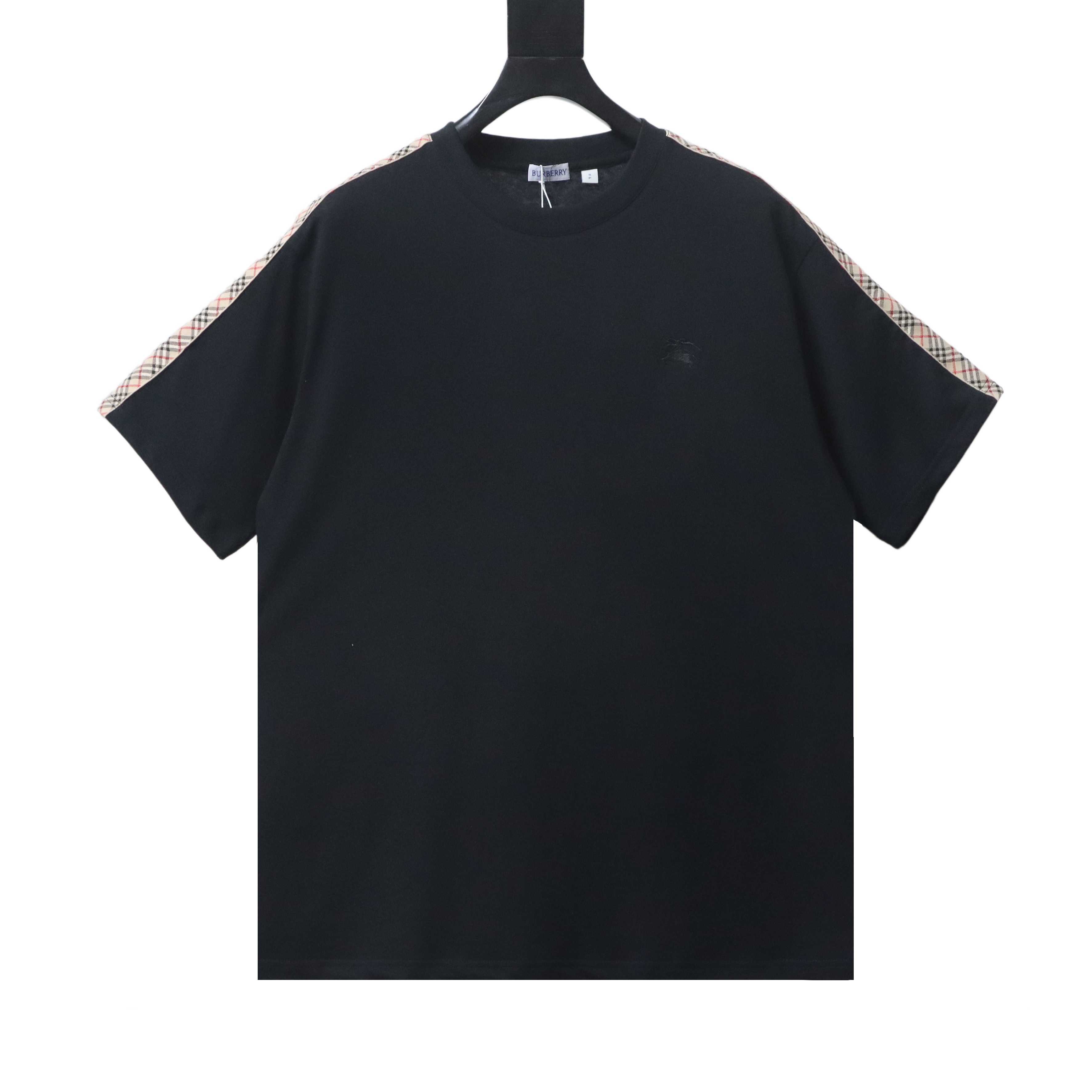 BURBERRY Equestrian Embroidery Check Short Sleeve T-Shirt Style 2