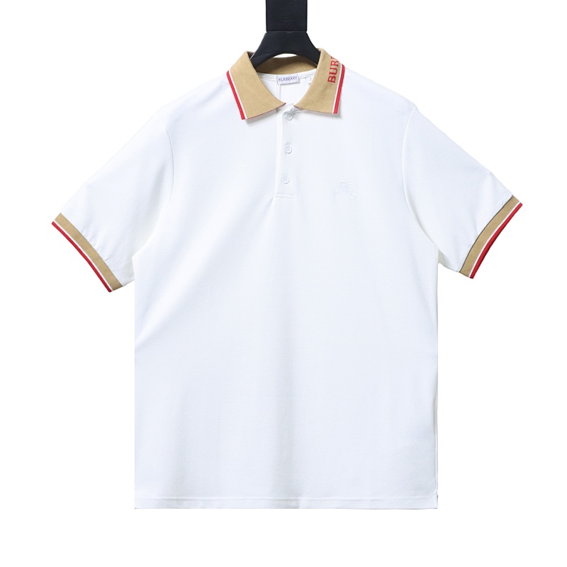 BURBERRY Equestrian Embroidery Logo Short Sleeve Polo Shirt Style 1