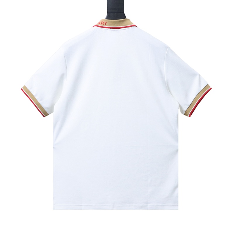 BURBERRY Equestrian Embroidery Logo Short Sleeve Polo Shirt Style 1