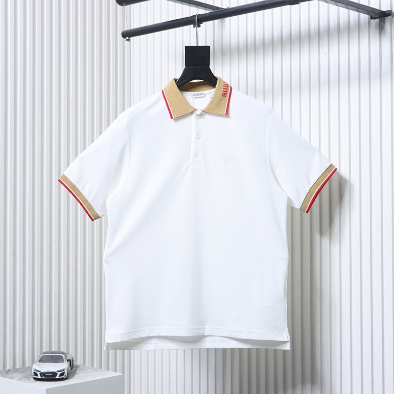 BURBERRY Equestrian Embroidery Logo Short Sleeve Polo Shirt Style 1