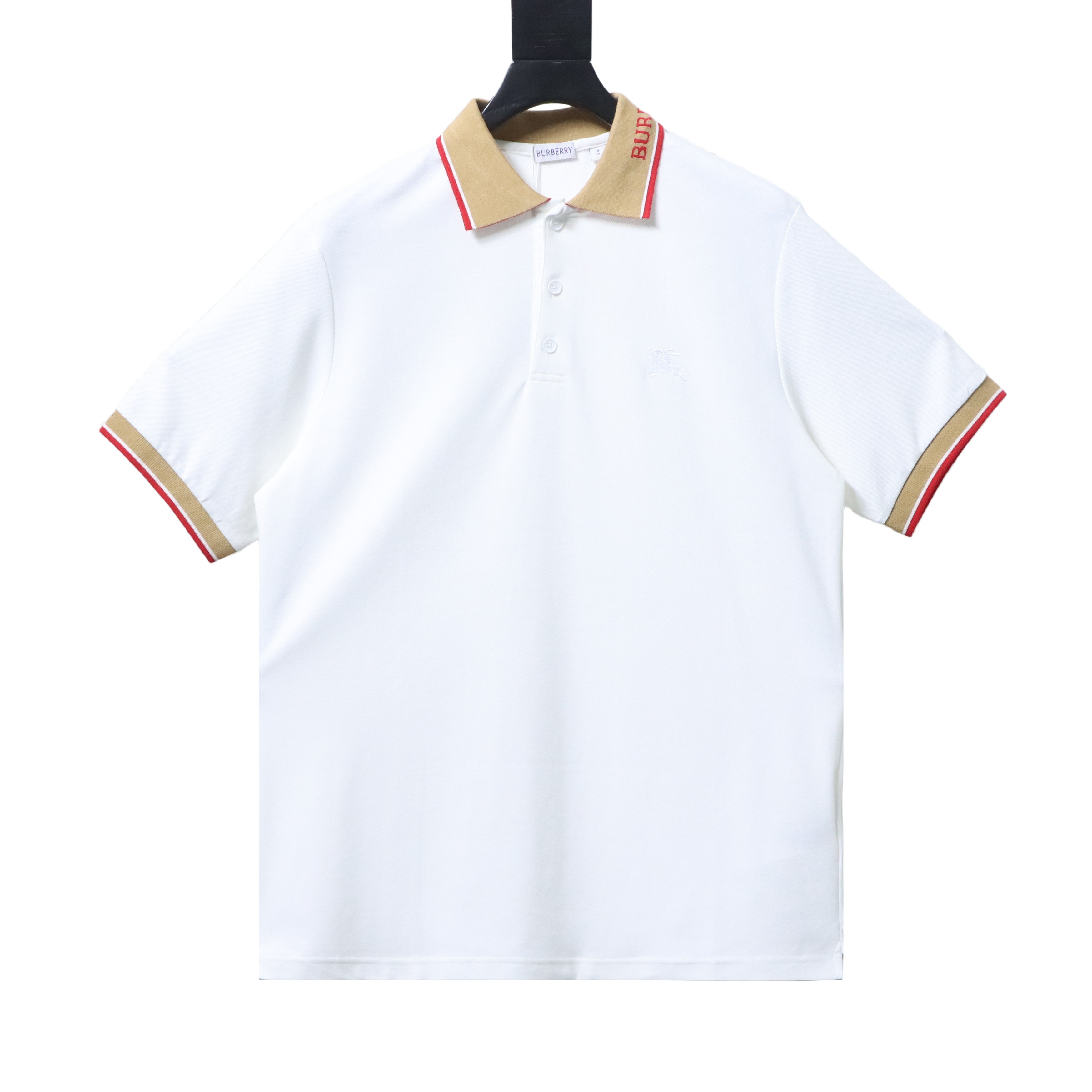 BURBERRY Equestrian Embroidery Logo Short Sleeve Polo Shirt Style 1