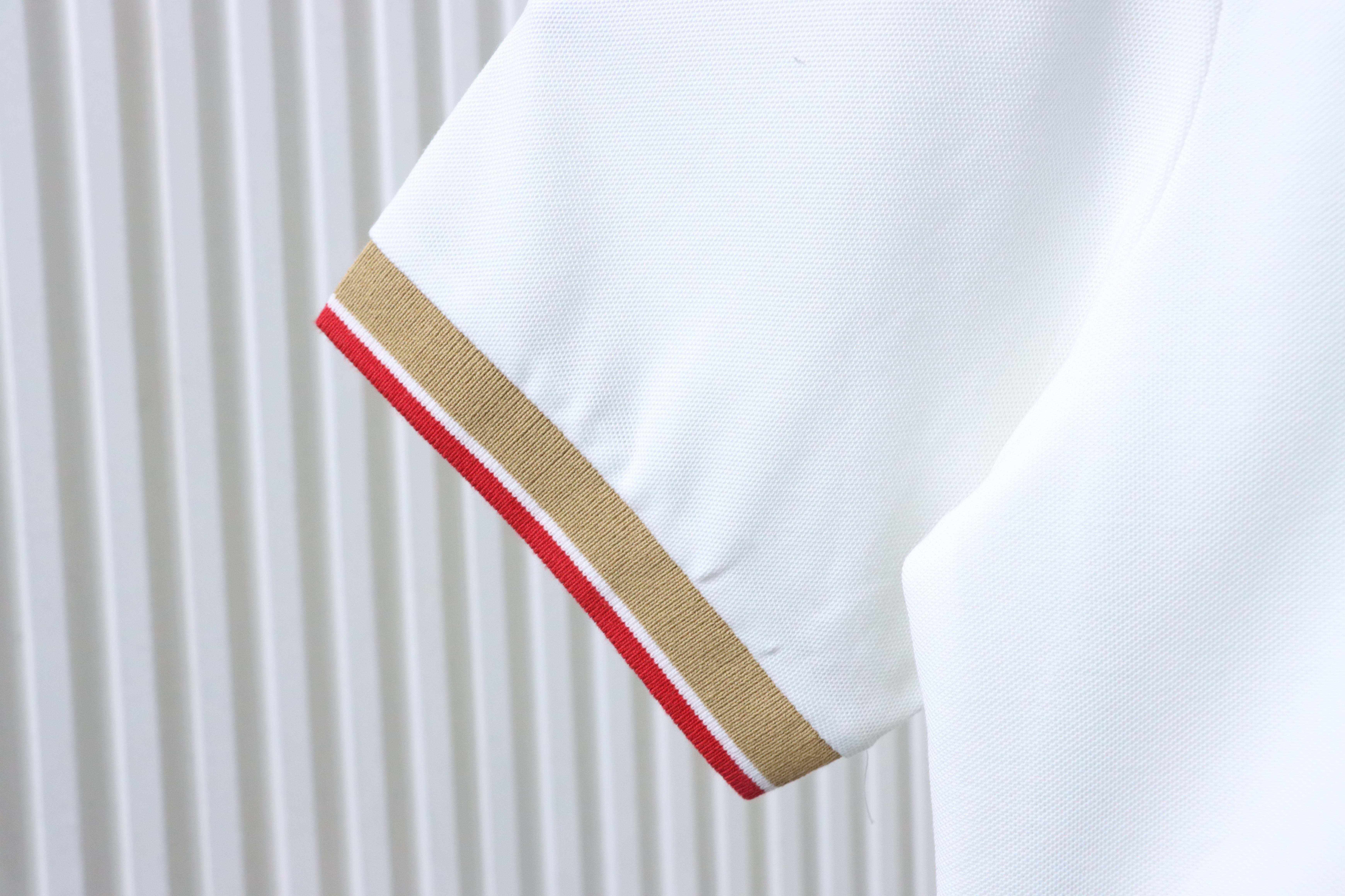 BURBERRY Equestrian Embroidery Logo Short Sleeve Polo Shirt Style 1