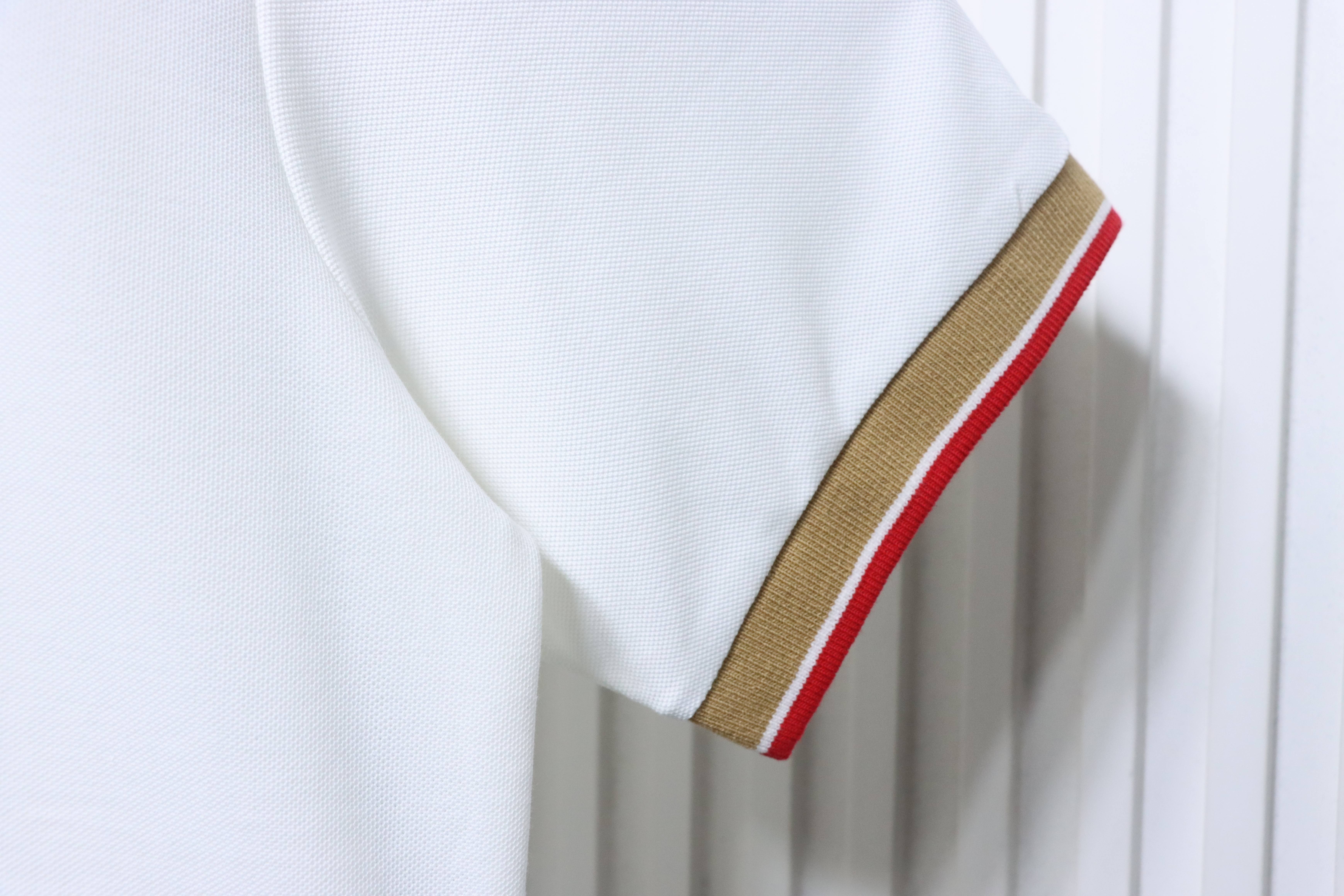 BURBERRY Equestrian Embroidery Logo Short Sleeve Polo Shirt Style 1