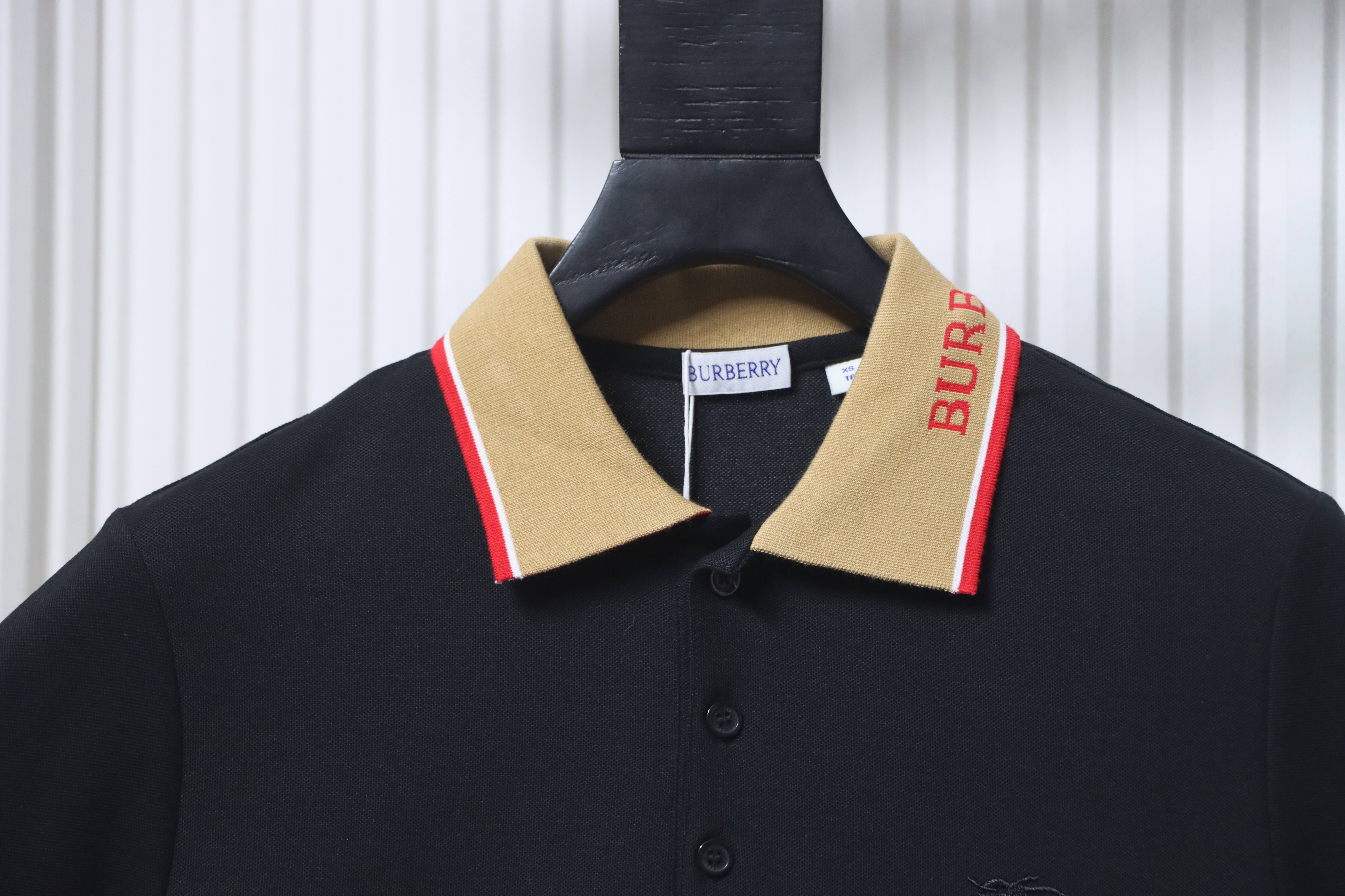 BURBERRY Equestrian Embroidery Logo Short Sleeve Polo Shirt Style 2