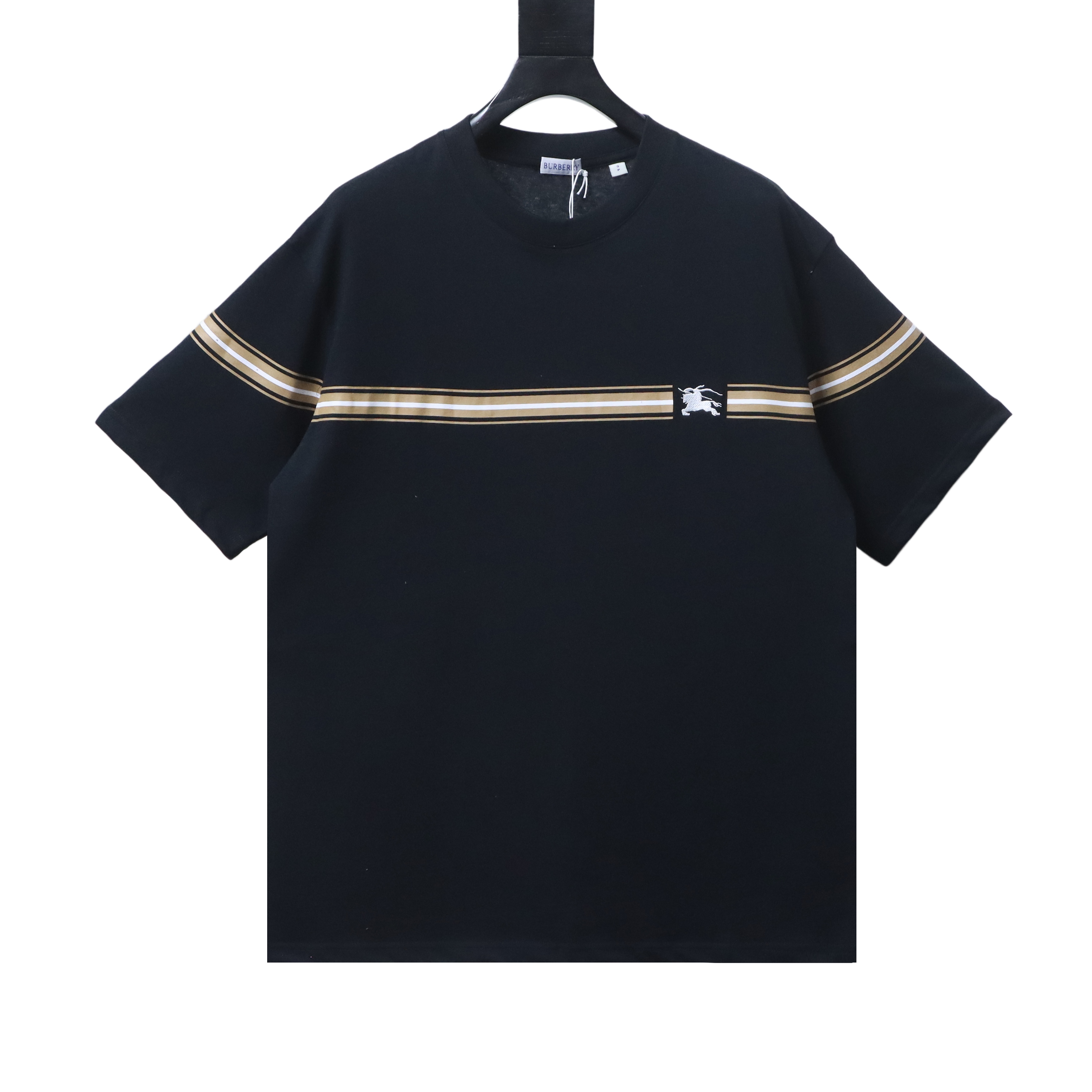 BURBERRY Equestrian Embroidery Print Short Sleeve T-Shirt Style 2