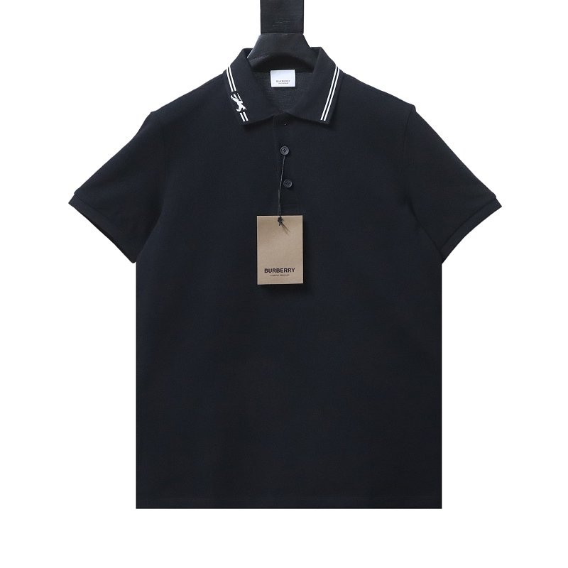 BURBERRY Equestrian Embroidery Short Sleeve Polo Shirt
