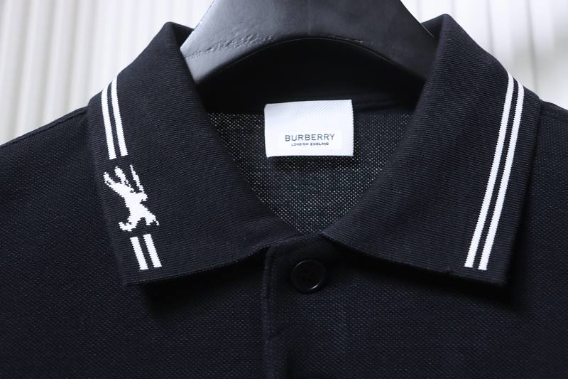 BURBERRY Equestrian Embroidery Short Sleeve Polo Shirt